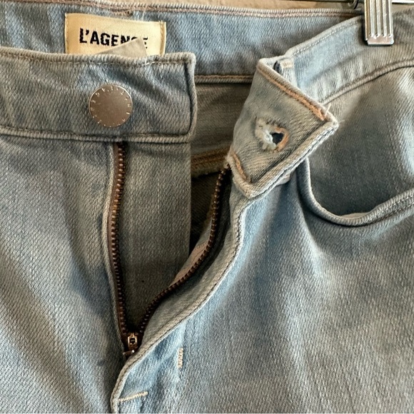 L'AGENCE High Rise Blue Jeans Classic Straight Fit - Picture 6 of 9